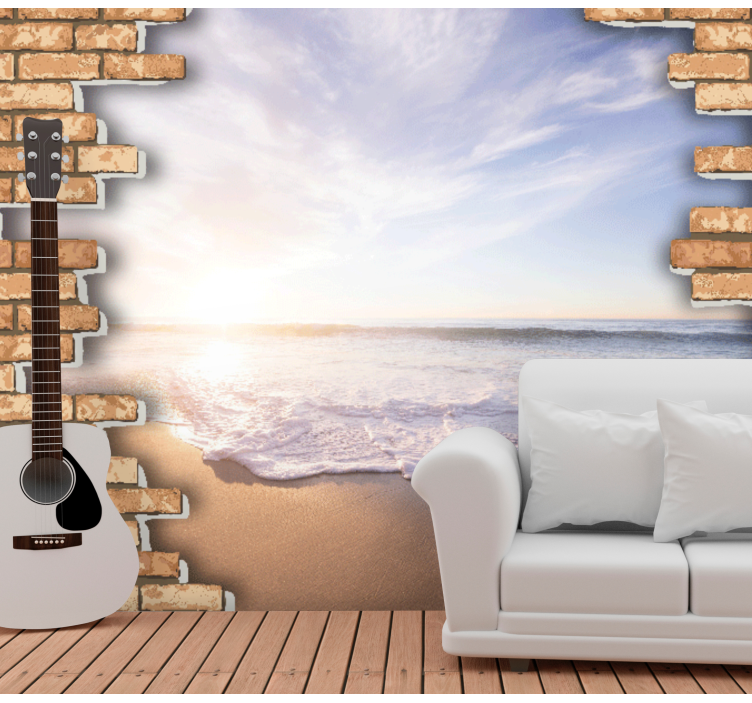 Nature wall mural beach sunrise scene - TenStickers
