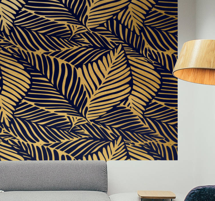 Nature wall mural detailed leaf designs - TenStickers