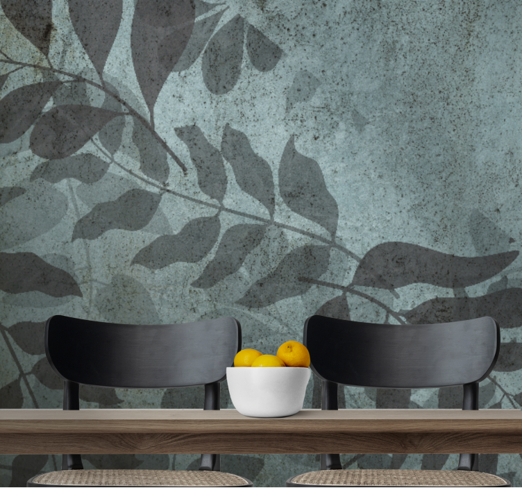 Nature wall mural in subtle leaf designs - TenStickers
