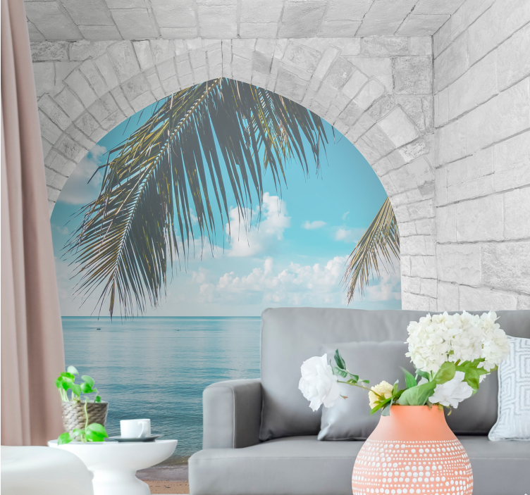 Nature wall mural palm tree getaway - TenStickers