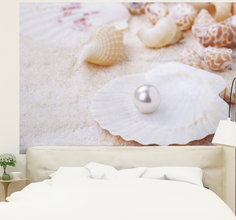Nature wall mural shells with pearl design - TenStickers