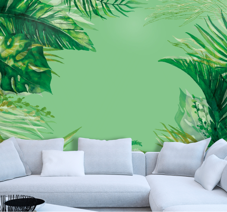Nature wall mural tropical foliage design - TenStickers