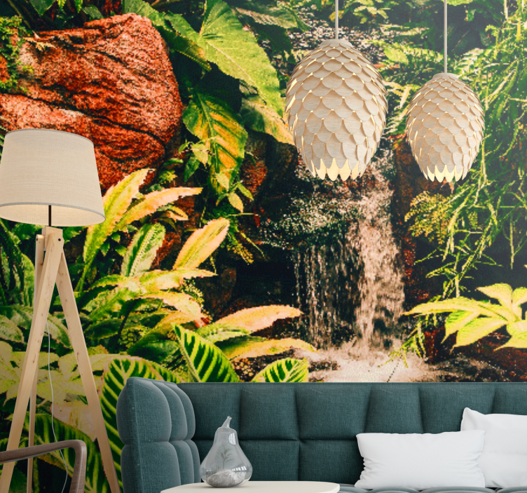 Nature wall mural vibrant tropical scene - TenStickers