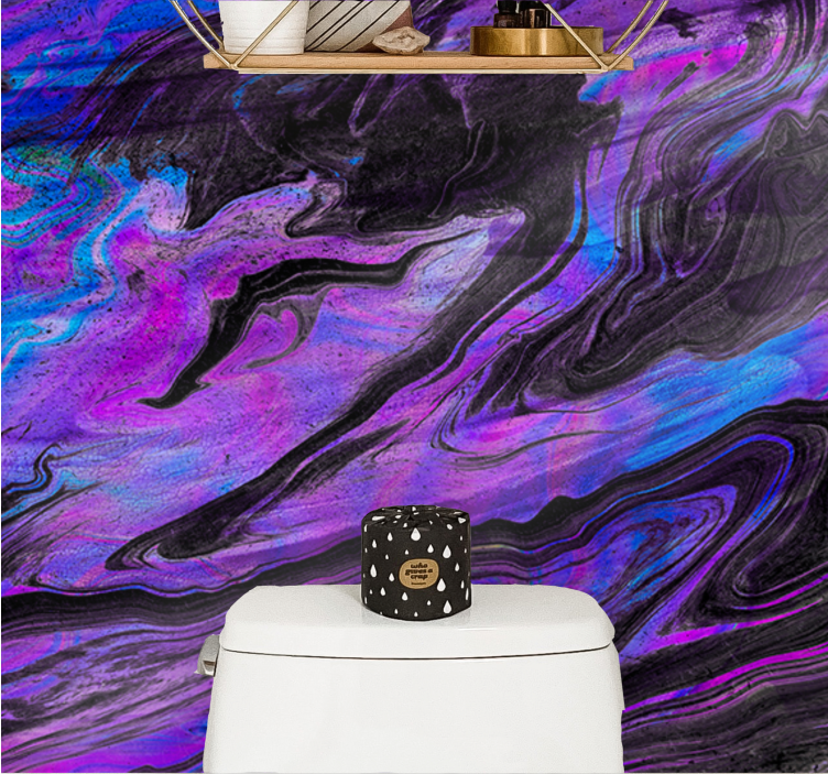 Neon colourful marble design Bathroom Murals - TenStickers
