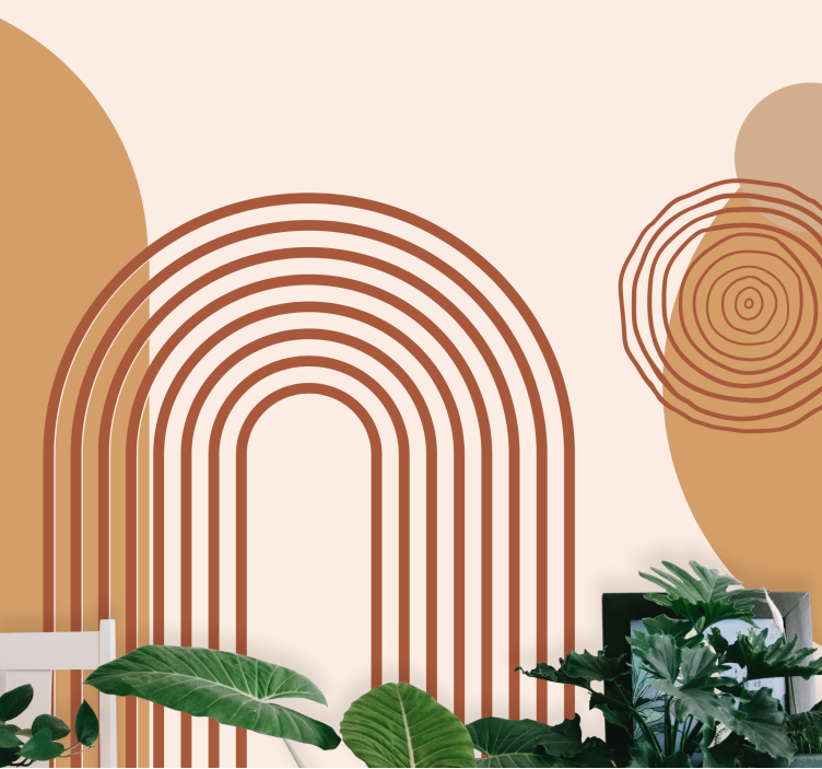 New warm geometric style Abstract Wall Murals - TenStickers