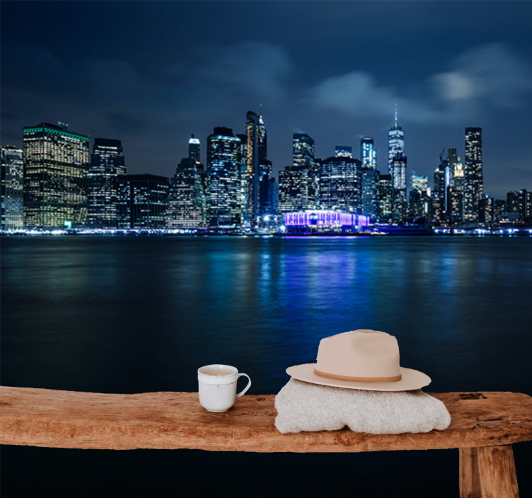 New york wall mural new york cityscape at dusk - TenStickers