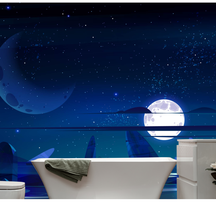 Nice moon night Sky Wall Mural - TenStickers