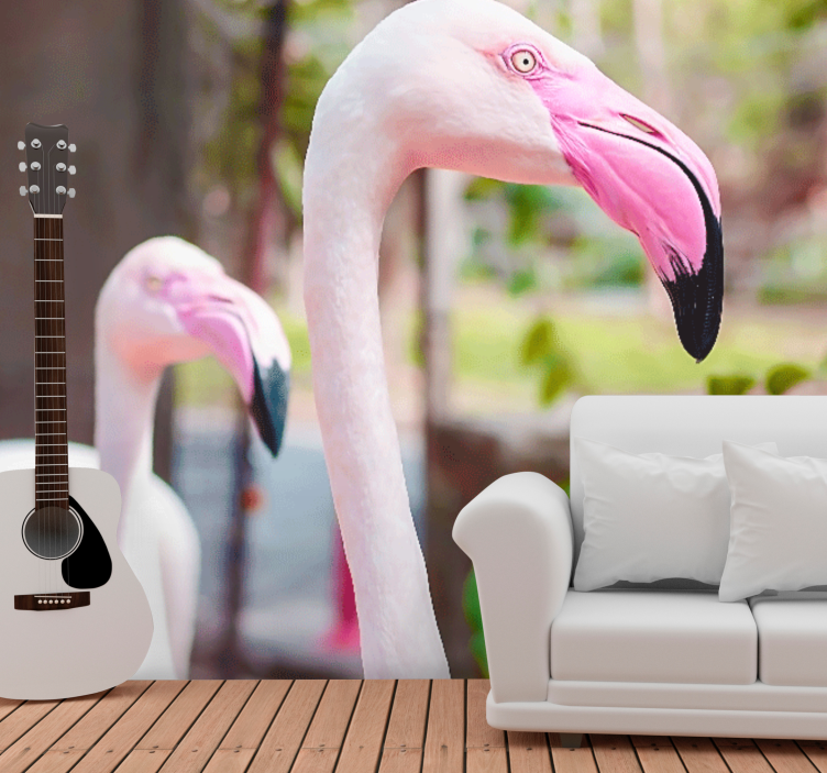 Nice shot of cute living room wall mural - TenStickers