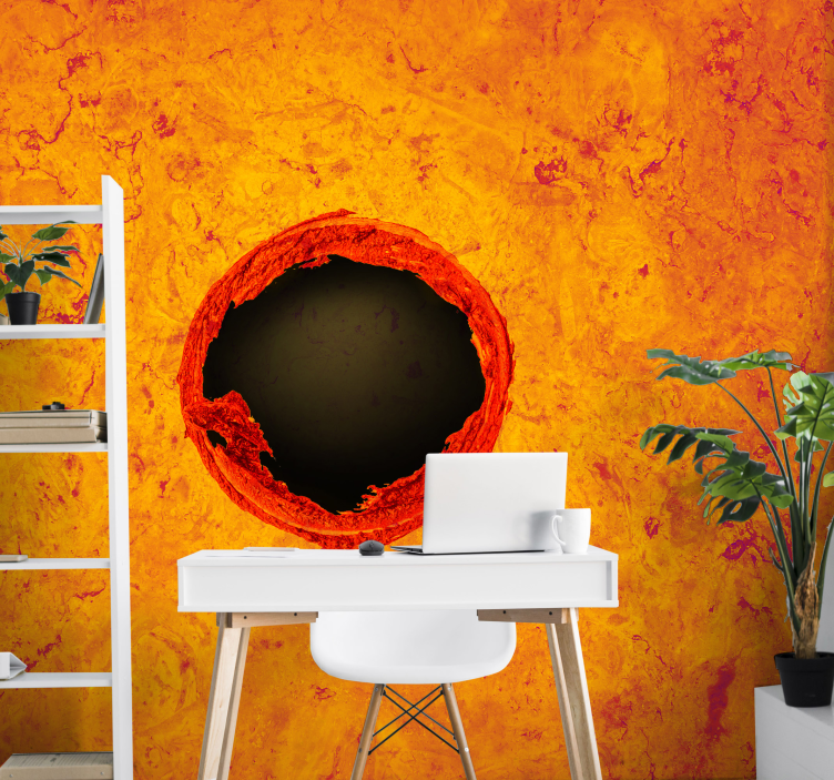 Orange tunnel 3D Wall Mural - TenStickers