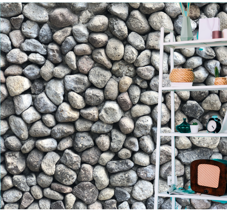 Ordered grey stones effect 3D Wall Mural - TenStickers