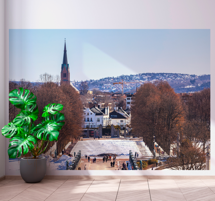 Oslo in winter wall mural - TenStickers