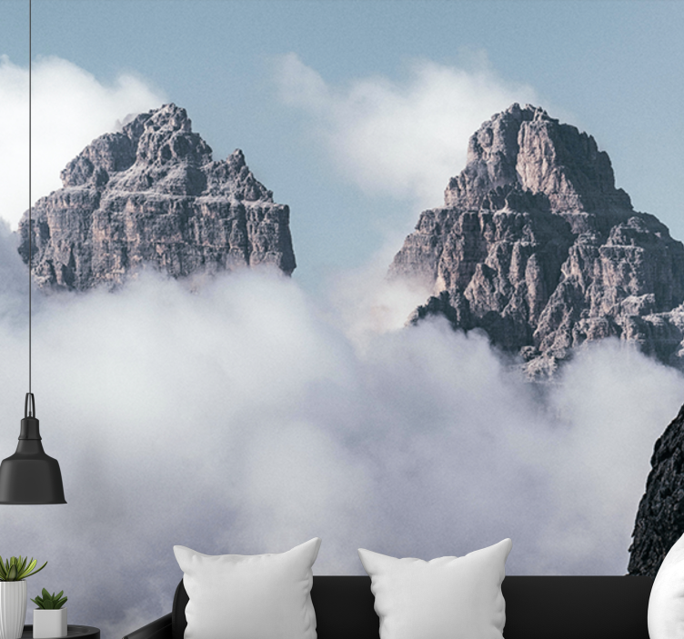 Clouds mountain top Mountain wall mural - TenStickers