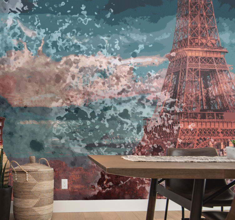 Paris wall mural eiffel tower skyline - TenStickers
