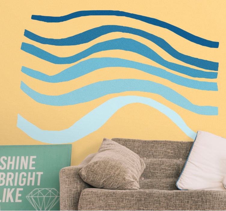 Pastel color waves abstract Kids wall Murals - TenStickers