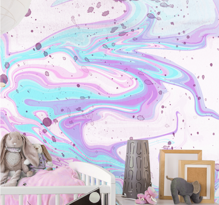 Pastel pink and purple Kids wall Murals - TenStickers
