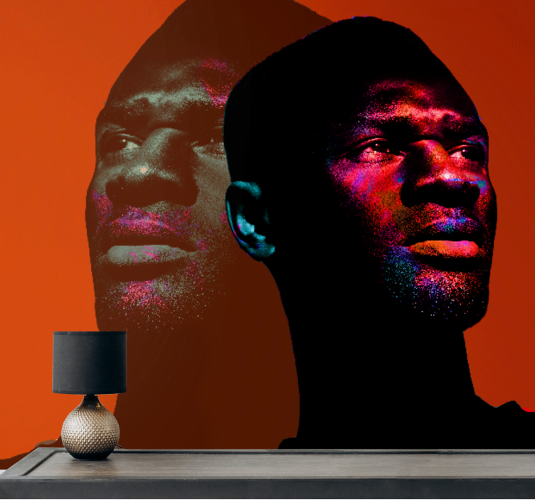 People painting mural dynamic portrait silhouettes - TenStickers