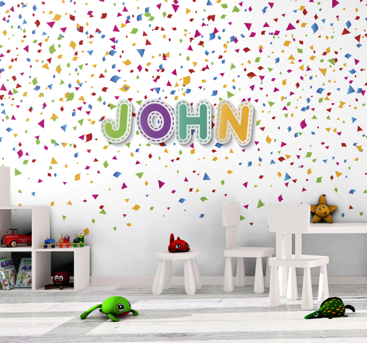 Personalised confetti custom wall mural - TenStickers