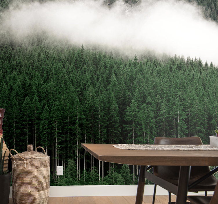 Pines aerial view nature wall mural - TenStickers