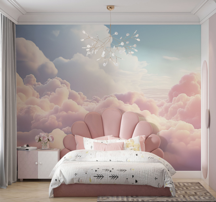 pink cloud landscape Kids wall murals - TenStickers