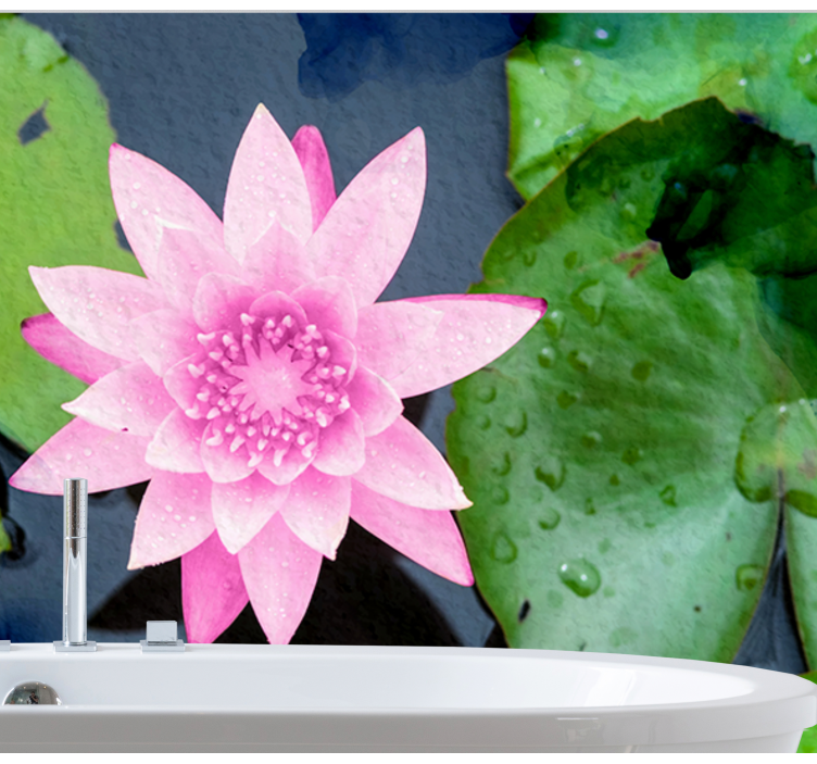 Pink Lotus Flower wall mural - TenStickers