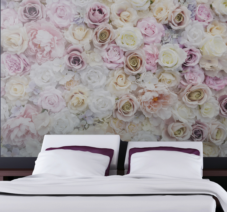 pink roses background rose wall mural - TenStickers
