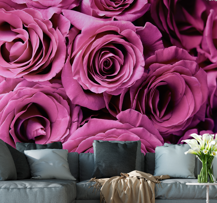 Pink roses bouquet rose wall mural - TenStickers