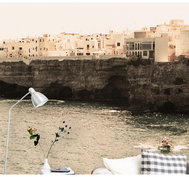 Polignano sea landscape under the sea mural - TenStickers