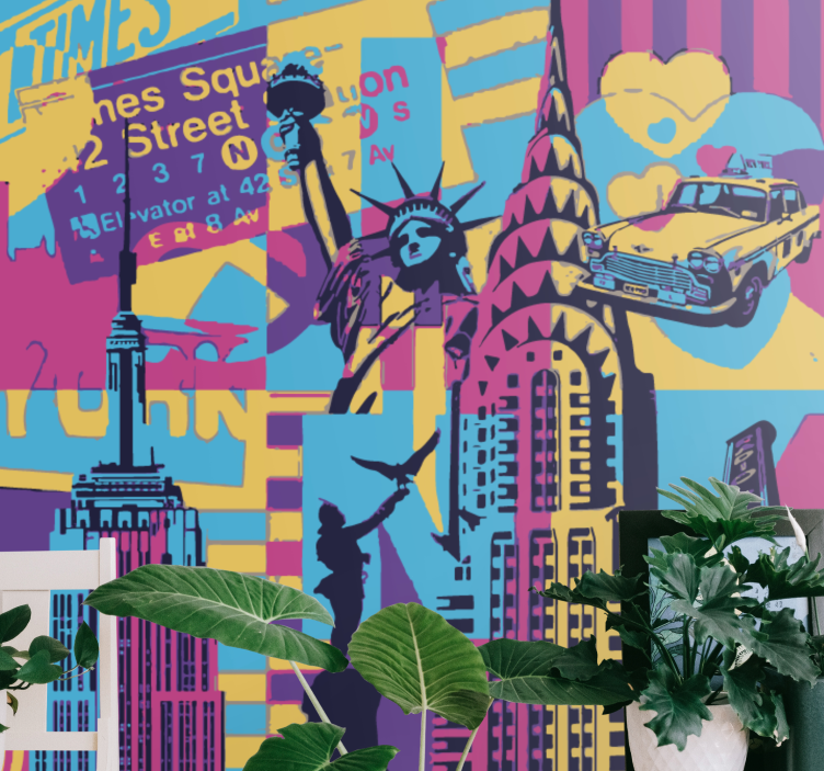 Pop art painting New York Urban Art Wall Mural - TenStickers