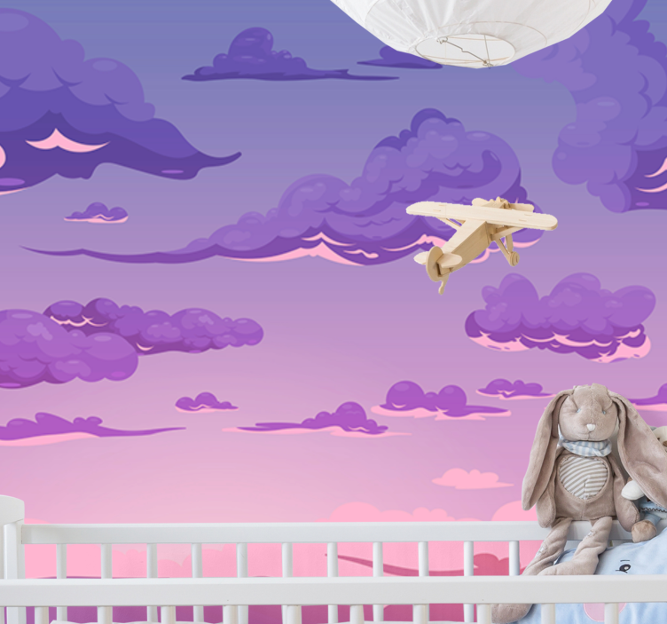 Purple cloudy sky evening Kids wall Murals - TenStickers