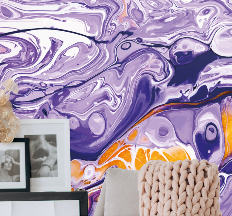 Purple marble effect Abstract Wall Murals - TenStickers