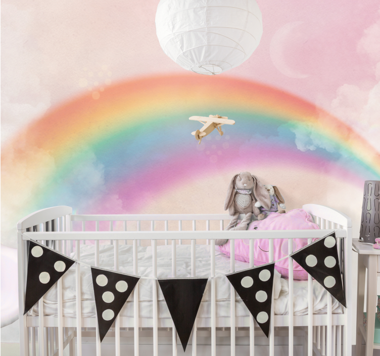 Rainbow clouds and bobbles Kids wall Murals - TenStickers
