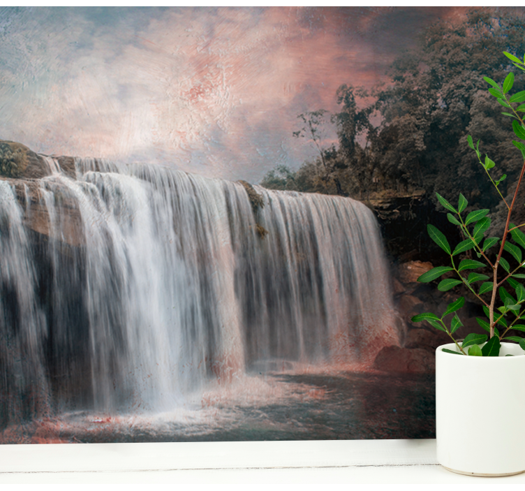 Red waterful in Colombia nature wall mural - TenStickers