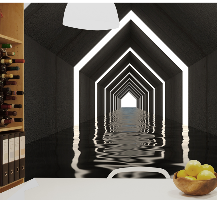 Reflective Tunnel Perspective 3d wall mural - TenStickers