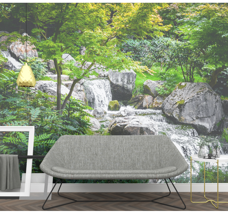 Relaxing forest Waterfall Wall Mural - TenStickers