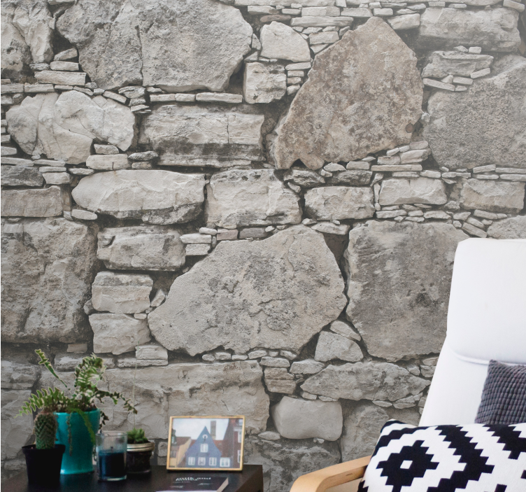 Rustic style pattern stones wall mural - TenStickers