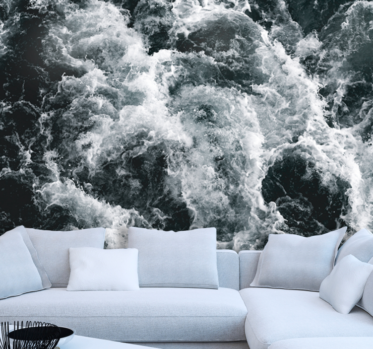 Sea mural of churning ocean waves - TenStickers