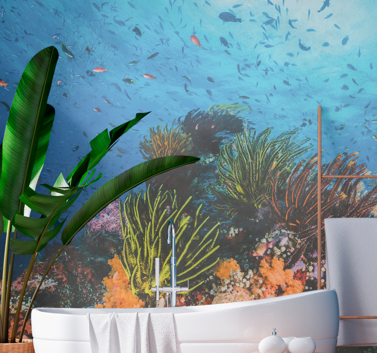 Sea mural underwater coral paradise - TenStickers