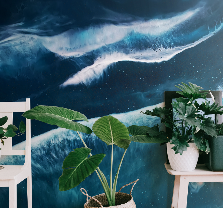 Sea waves in watercolor tones sea mural - TenStickers