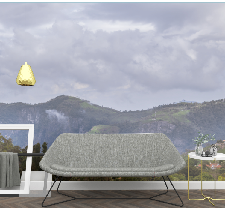 Serene mountain view landscape mural wallpaper - TenStickers