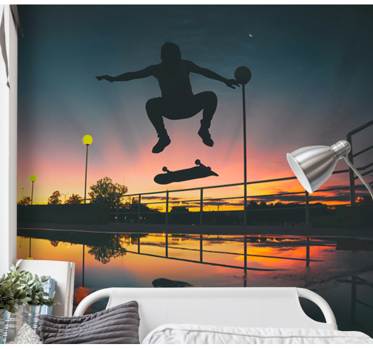 Skater trick photo wall mural - TenStickers