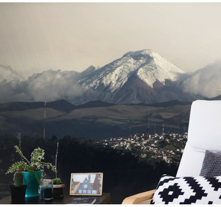 Snow-covered Mountain Perspective mountain wall mural - TenStickers