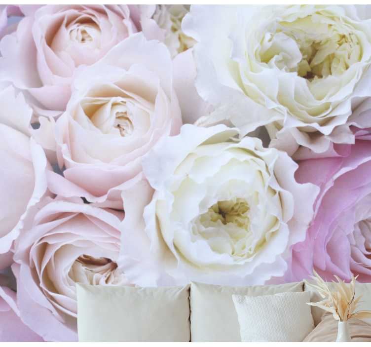 Soft Pink Shades rose mural - TenStickers