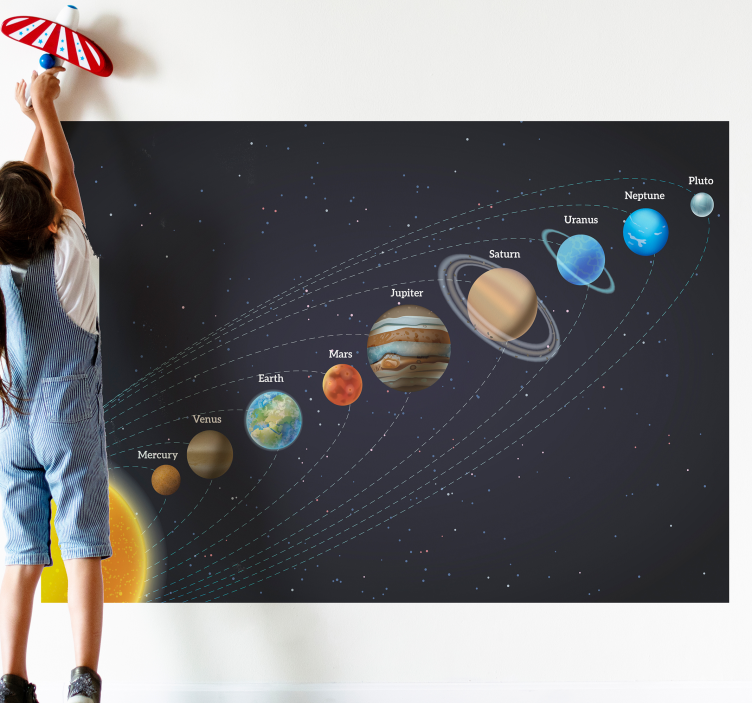 Solar system design space wall mural - TenStickers