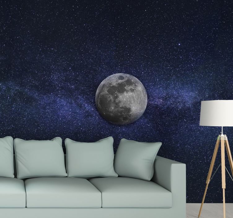 Space mural celestial moon landscape - TenStickers