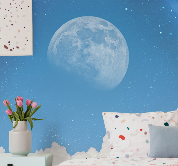Space mural lunar evening skyline - TenStickers