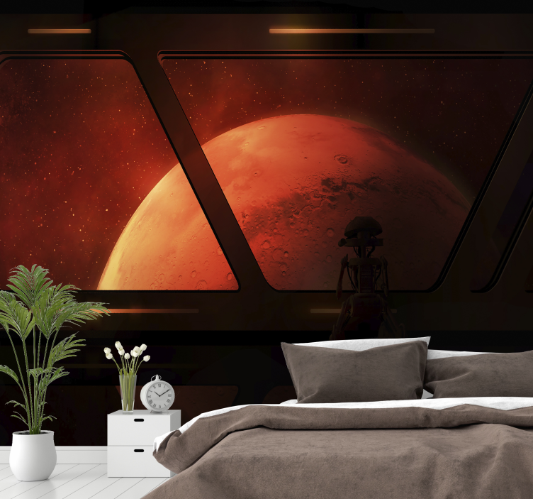 Space mural martian landscape view - TenStickers