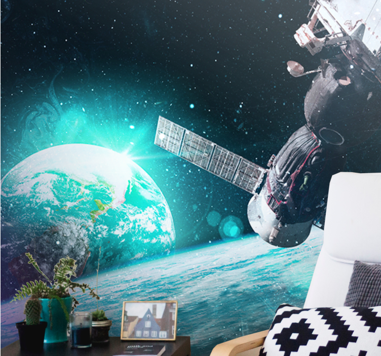 Space station and planet earth wall mural - TenStickers