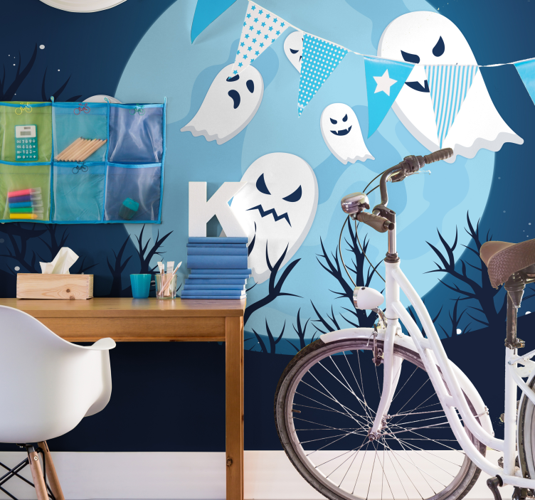 Spooky Ghost Party halloween mural - TenStickers