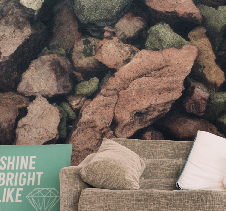 Stone wall mural rocky texture design - TenStickers