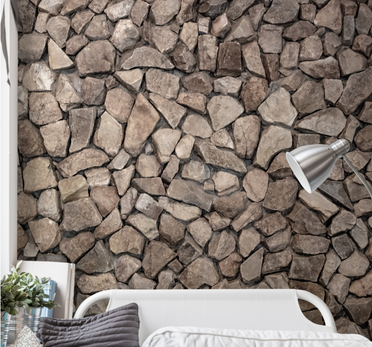 Stone wall mural with natural rock texture - TenStickers